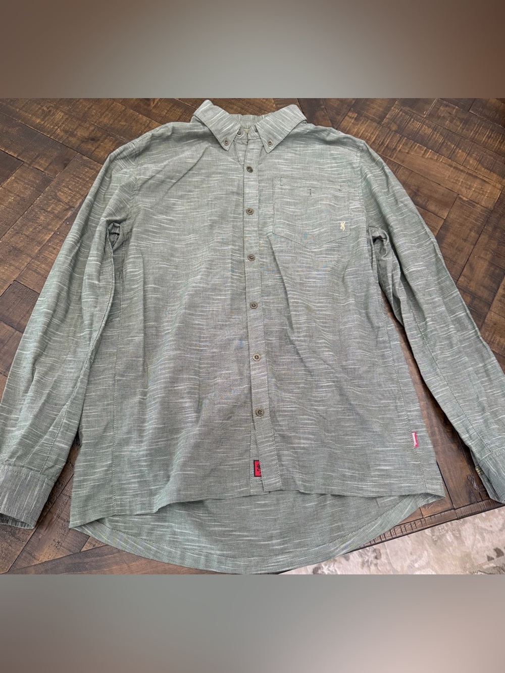 Browning Men's Casual Button-Down Shirt in Heather Green